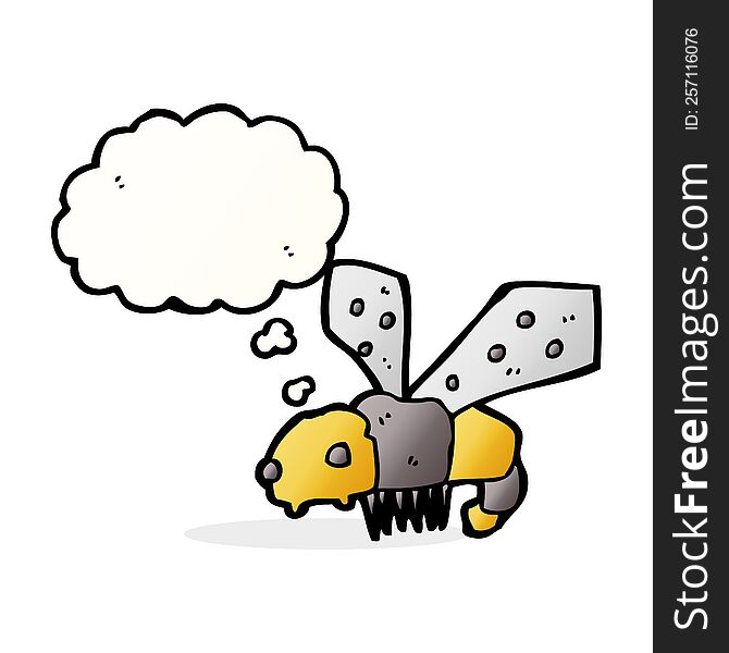 Cartoon Bee With Thought Bubble