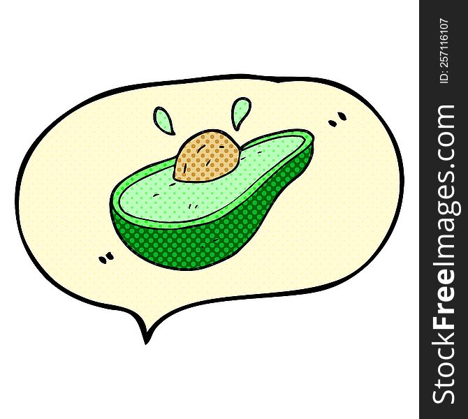 Comic Book Speech Bubble Cartoon Avocado