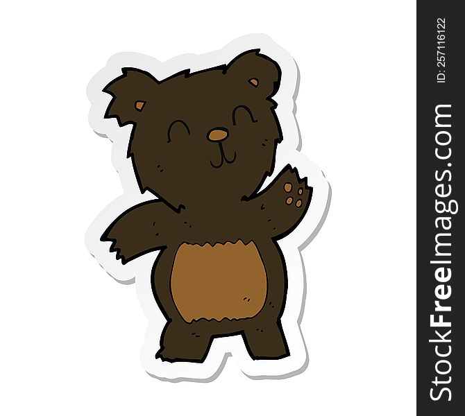 Sticker Of A Cartoon Black Bear