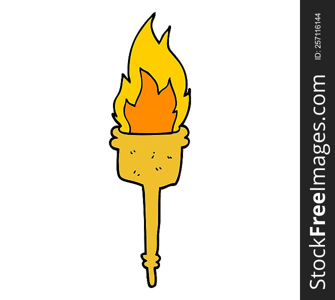 cartoon flaming torch