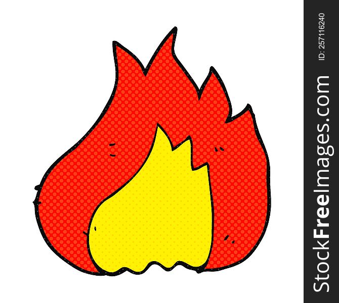 freehand drawn cartoon flame