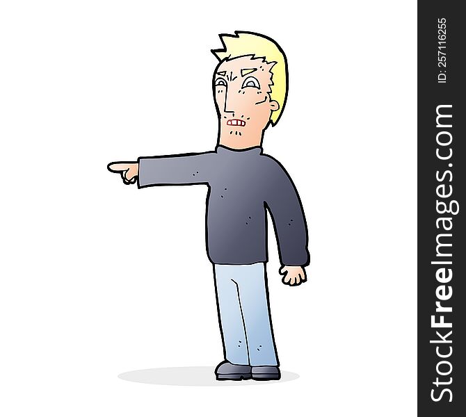 cartoon angry man pointing
