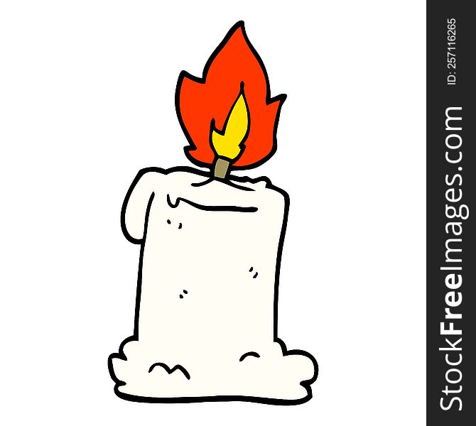 Cartoon Doodle Lit Candle