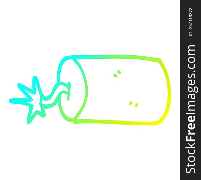 cold gradient line drawing of a cartoon dynamite
