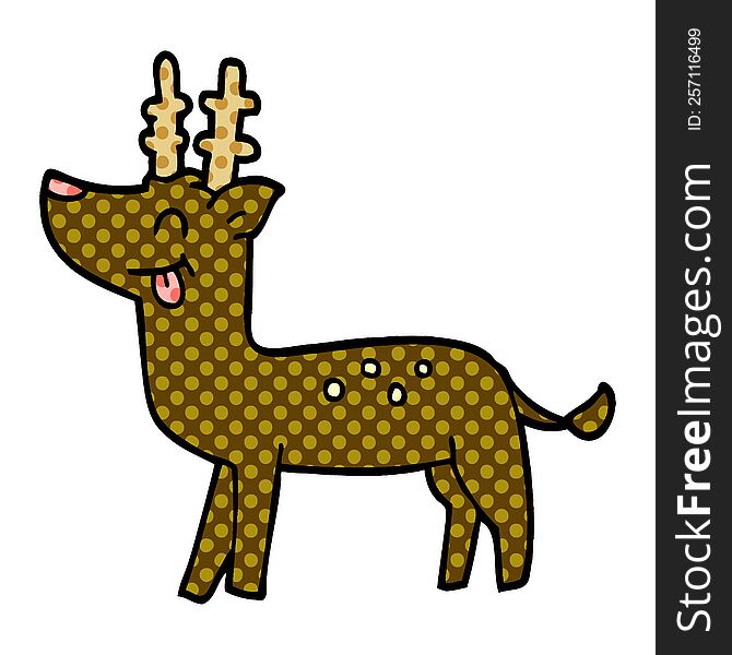 Cartoon Doodle Happy Deer