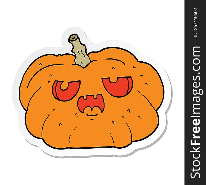 sticker of a cartoon pumpkin