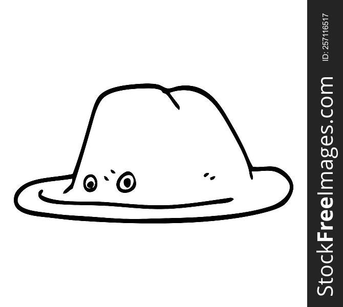 line drawing cartoon hat