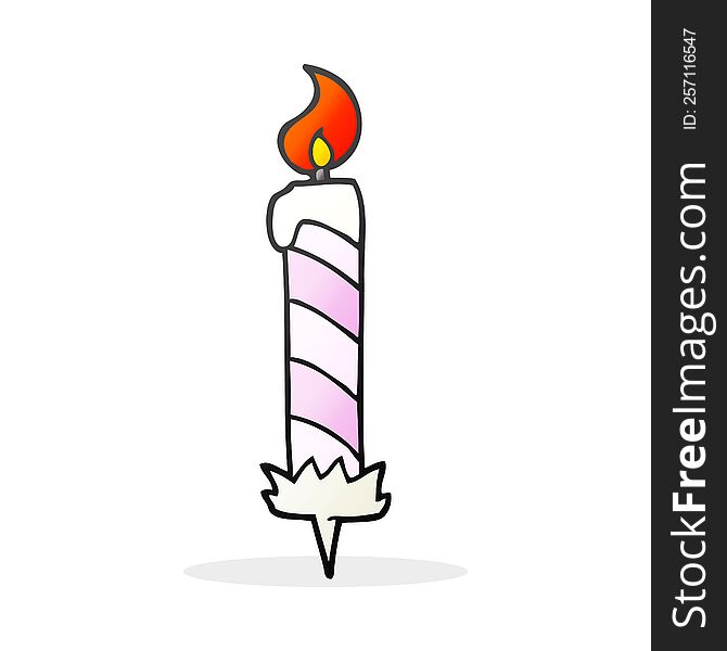 cartoon birthday cake candle