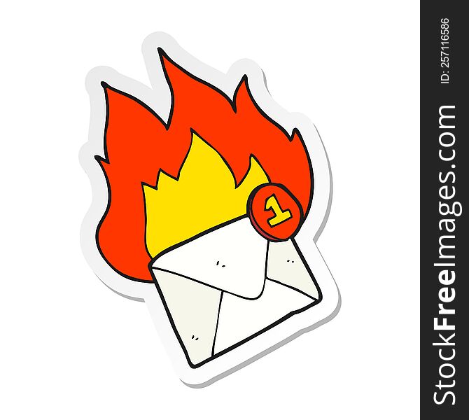 sticker of a cartoon email message