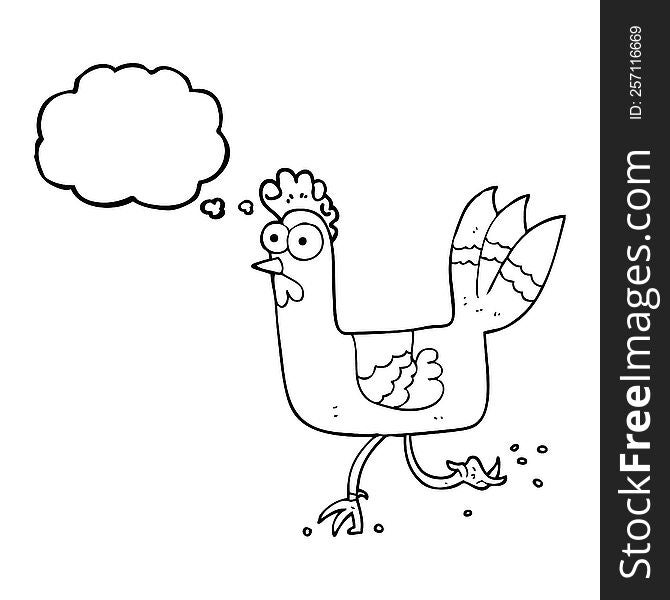 Thought Bubble Cartoon Chicken Running