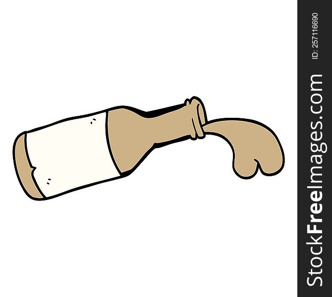 Cartoon Doodle Bottle Of Chocolate Milk