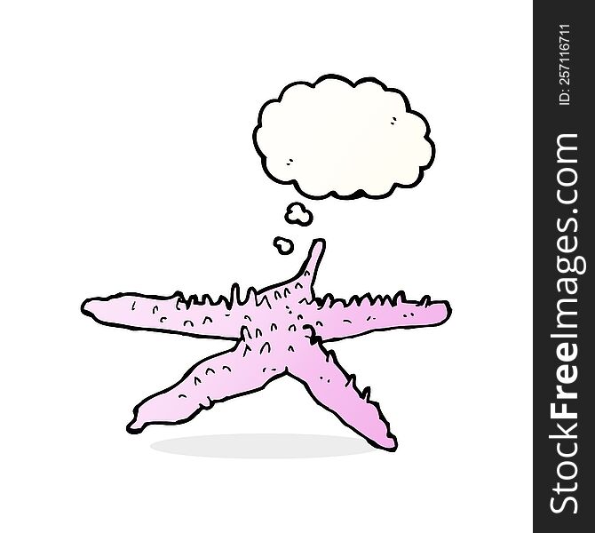 cartoon starfish with thought bubble