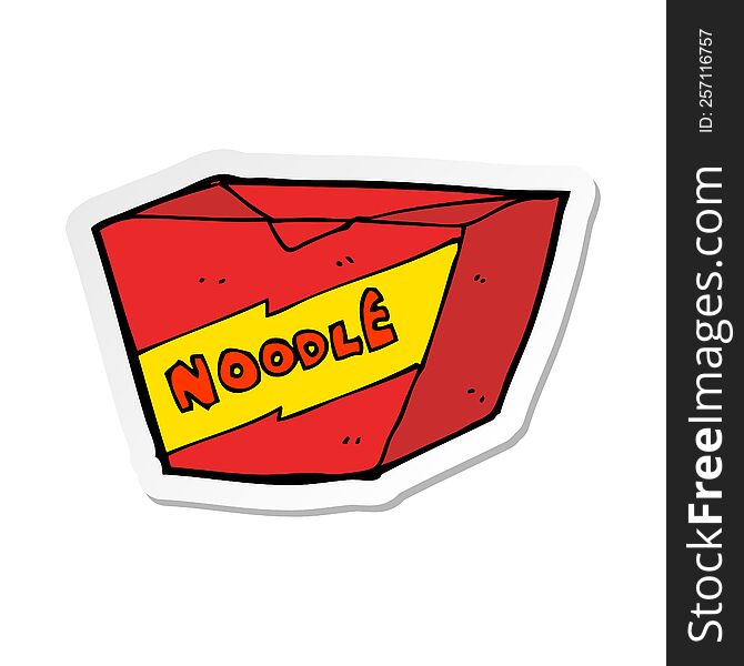 sticker of a cartoon noodle box