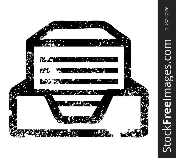 office paper stack distressed icon symbol