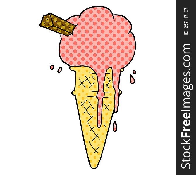 cartoon ice cream melting. cartoon ice cream melting