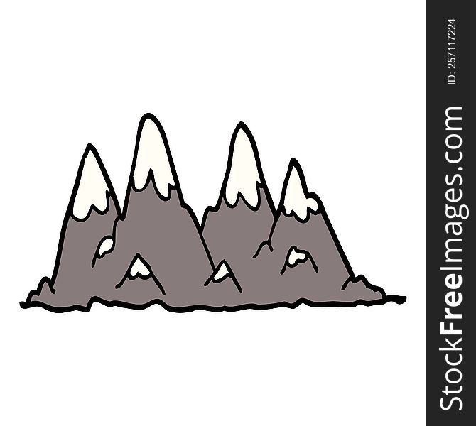 Cartoon Doodle Mountain Range