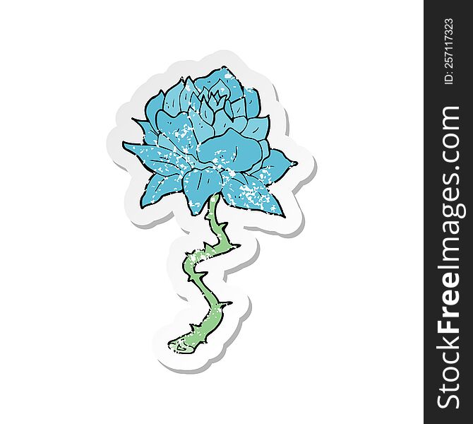 Retro Distressed Sticker Of A Cartoon Flower