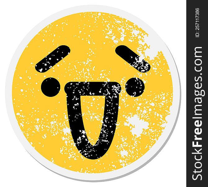 happy laughing face circle