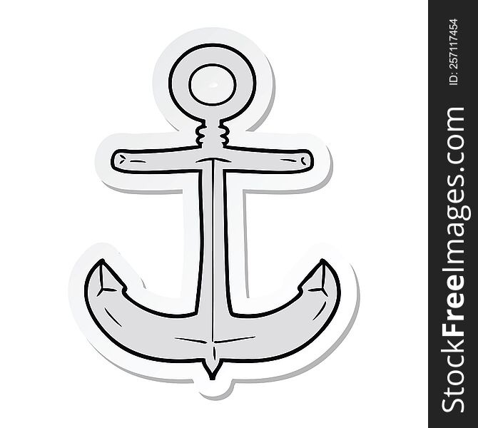 Sticker Of A Cartoon Anchor