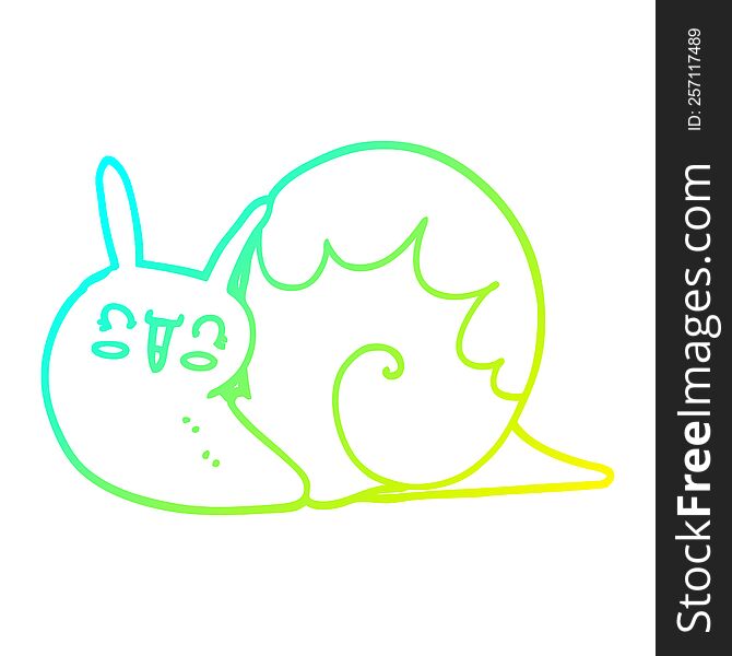 Cold Gradient Line Drawing Cute Cartoon Snail