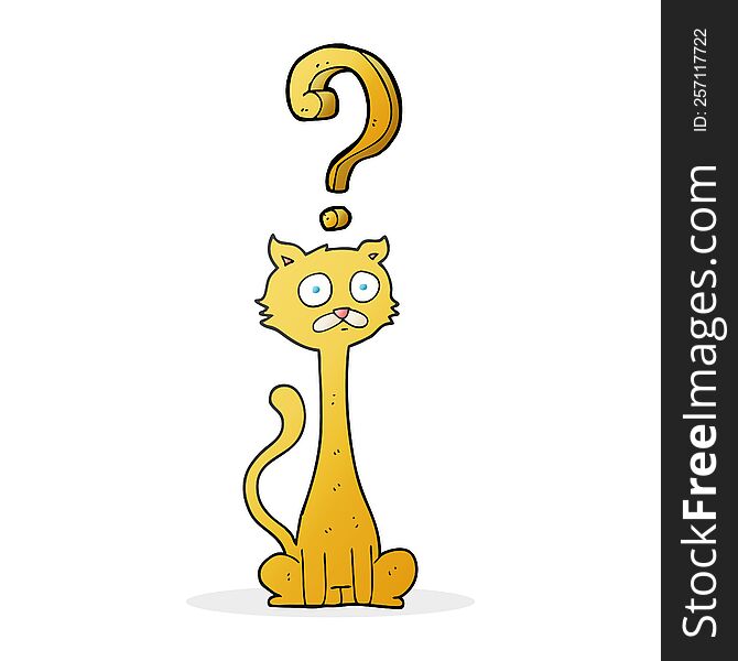 Cartoon Curious Cat