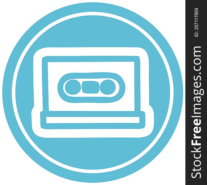 cassette tape circular icon symbol