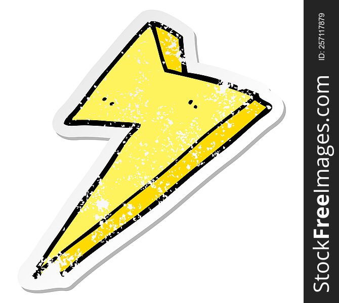 Distressed Sticker Of A Cartoon Lightning