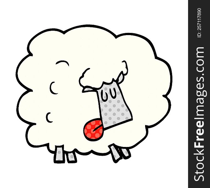 cartoon doodle funny sheep