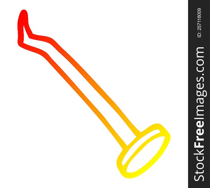 warm gradient line drawing of a cartoon nail