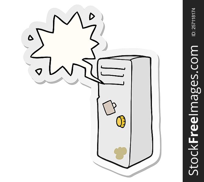 Cartoon Locker And Speech Bubble Sticker