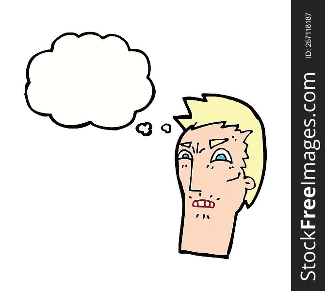Cartoon Angry Face With Thought Bubble