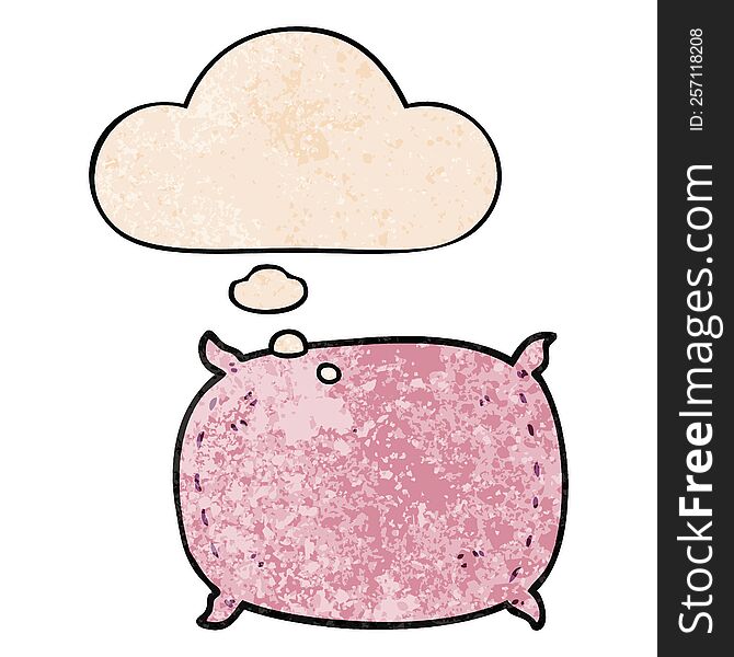 cartoon pillow with thought bubble in grunge texture style. cartoon pillow with thought bubble in grunge texture style