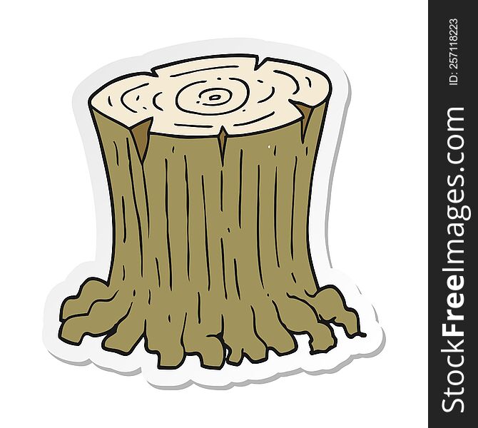 Sticker Of A Cartoon Big Tree Stump