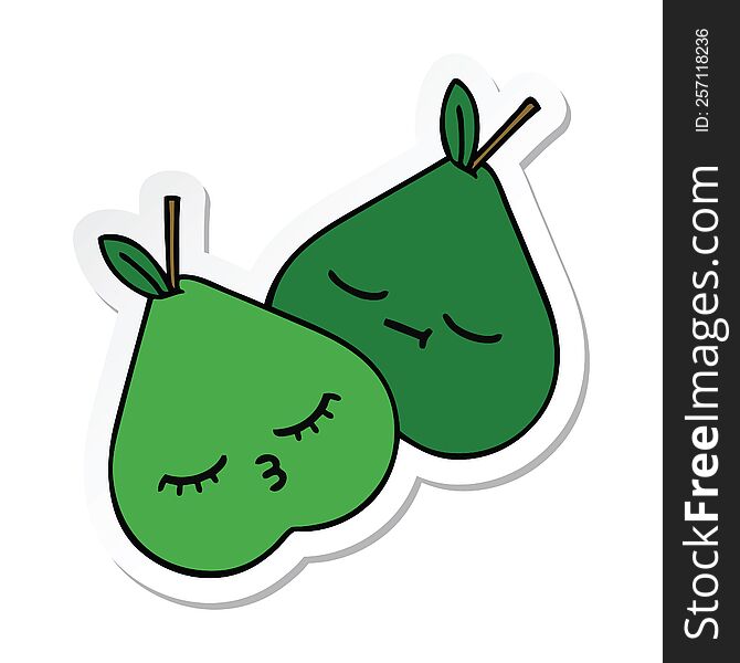 sticker of a cute cartoon pears