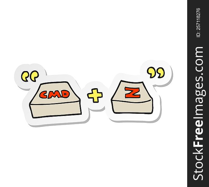 sticker of a cartoon command Z function