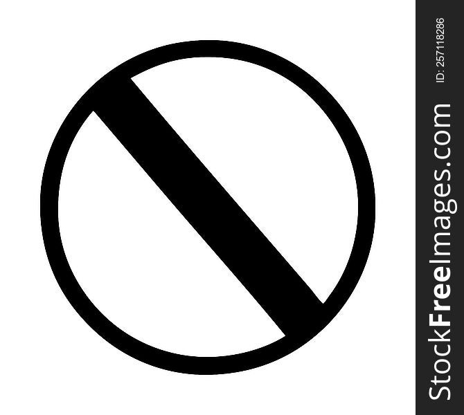 flat symbol of a not allowed sign. flat symbol of a not allowed sign