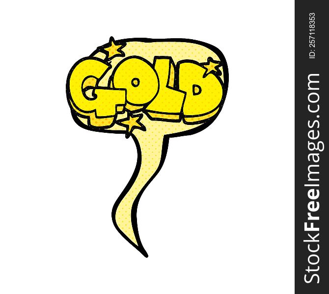 Comic Book Speech Bubble Cartoon Word Gold