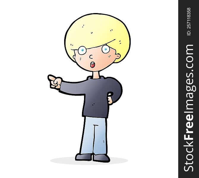 Cartoon Pointing Boy
