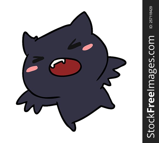 cartoon illustration of a kawaii cute bat. cartoon illustration of a kawaii cute bat