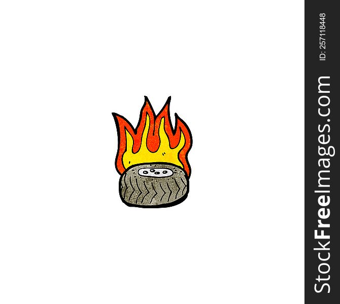 burning tire cartoon