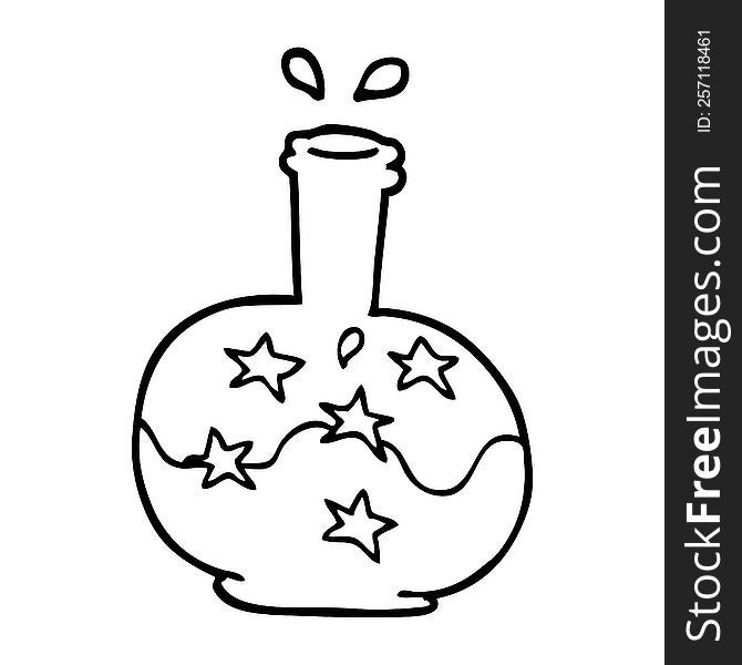line drawing cartoon magic potion