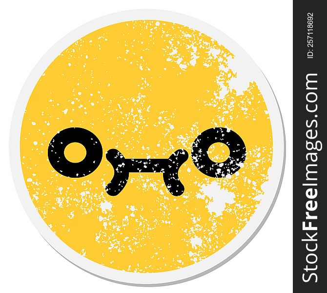 Confused Blank Eyed Face Circular Sticker