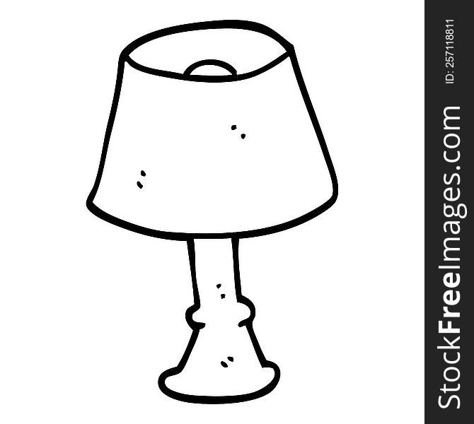line drawing cartoon house lamp