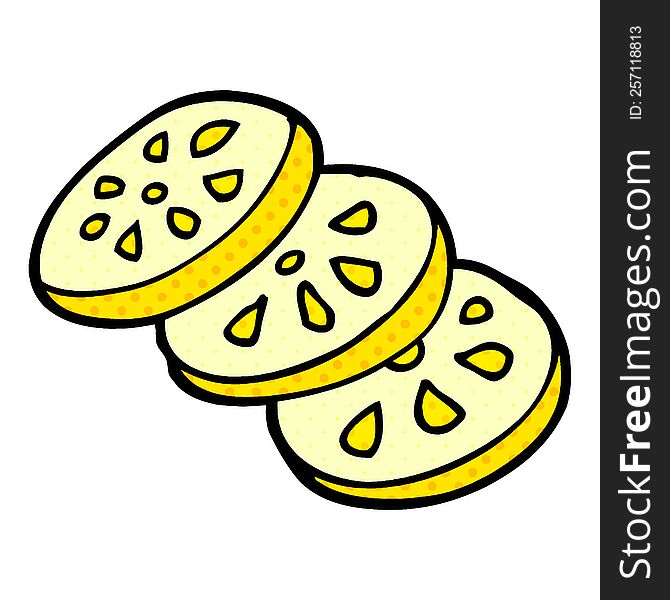 Cartoon Doodle Lemon Slices