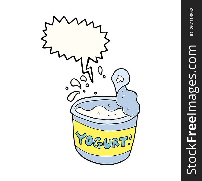 speech bubble cartoon yogurt