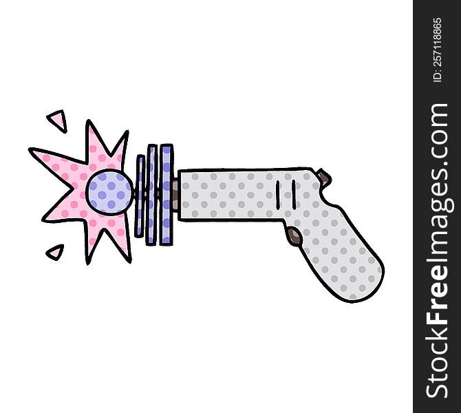 Quirky Comic Book Style Cartoon Ray Gun