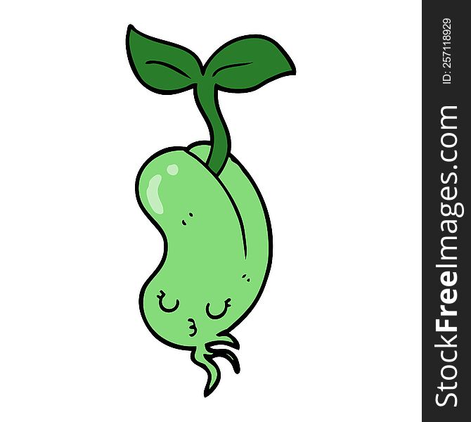 cartoon sprouting bean