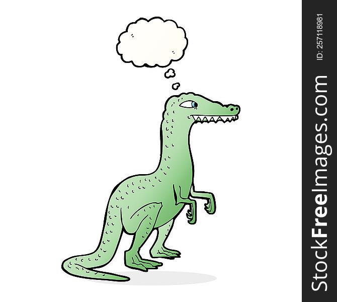 cartoon dinosaur with thought bubble