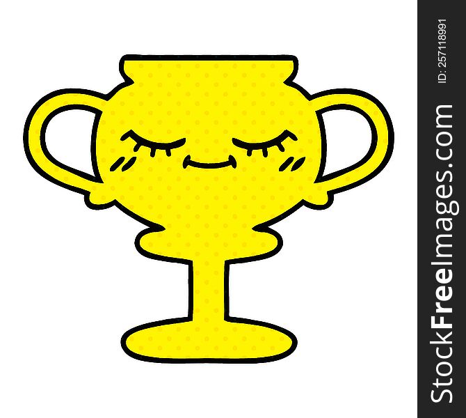 Comic Book Style Cartoon Trophy