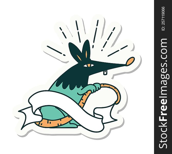 Sticker Of Tattoo Style Sneaky Rat